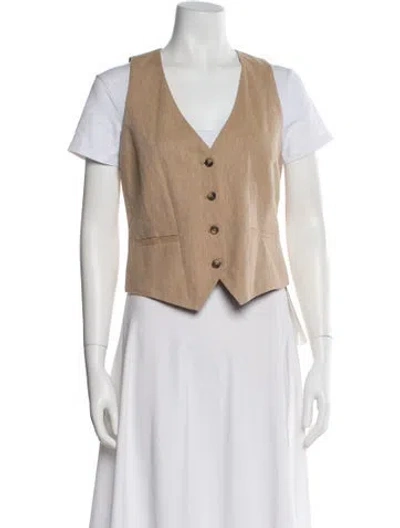 Pre-owned L'agence Linen Vest W/ Tags In Neutral