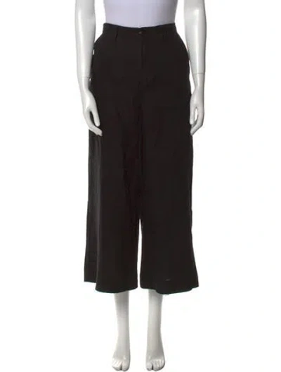 Pre-owned L'agence Linen Wide Leg Pants In Black