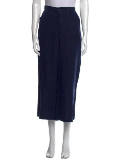 Pre-owned L'agence Linen Wide Leg Pants In Blue