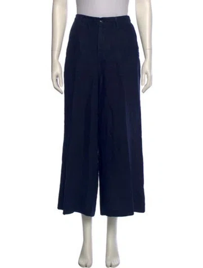 Pre-owned L'agence Linen Wide Leg Pants In Blue