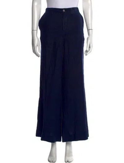 Pre-owned L'agence Linen Wide Leg Pants In Blue