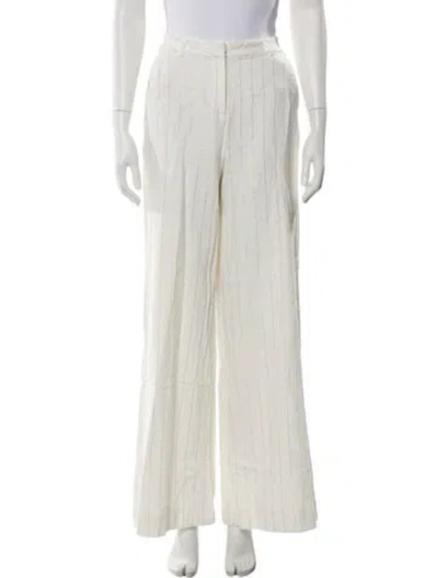 Pre-owned L'agence Linen Wide Leg Pants In Gold