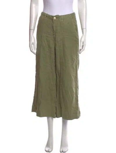 Pre-owned L'agence Linen Wide Leg Pants In Green