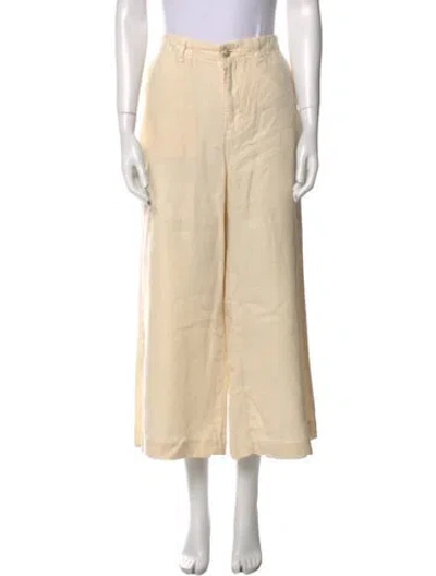 Pre-owned L'agence Linen Wide Leg Pants In Neutral