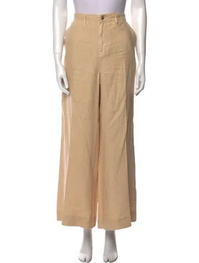 Pre-owned L'agence Linen Wide Leg Pants In Neutral