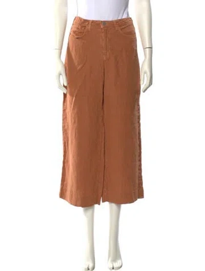 Pre-owned L'agence Linen Wide Leg Pants In Neutral