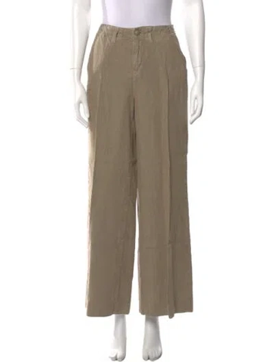 Pre-owned L'agence Linen Wide Leg Pants In Neutral