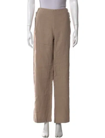 Pre-owned L'agence Linen Wide Leg Pants In Neutral