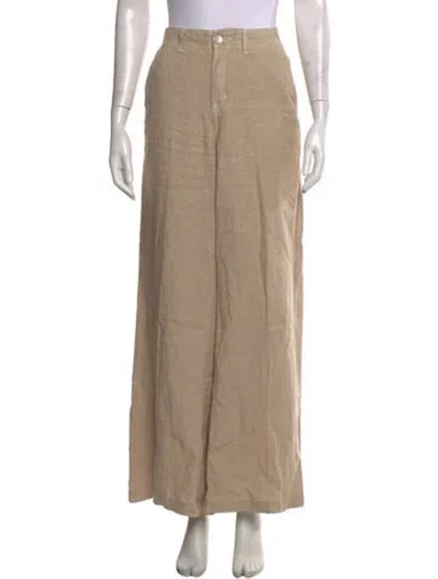 Pre-owned L'agence Linen Wide Leg Pants In Neutral