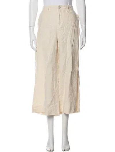 Pre-owned L'agence Linen Wide Leg Pants In Neutral