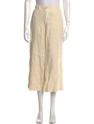 Pre-owned L'agence Linen Wide Leg Pants In Neutral
