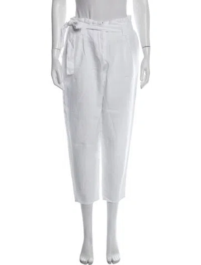 Pre-owned L'agence Linen Wide Leg Pants In White