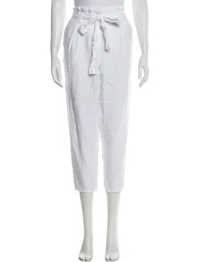 Pre-owned L'agence Linen Wide Leg Pants In White