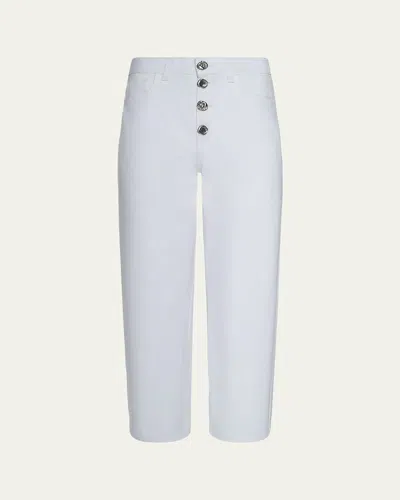 L'agence Liora High-rise Cropped Denim Jeans In White