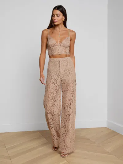 L'agence Livvy Lace Trouser In Neutral