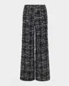 L'agence Livvy Sequined Tweed Trousers In Black