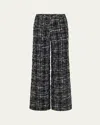 L'agence Livvy Sequined Tweed Trousers In Black