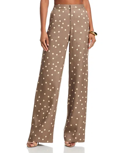 L'agence Livvy Straight Leg Pants In Brown