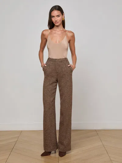L'agence Livvy Straight-leg Trouser In Brown