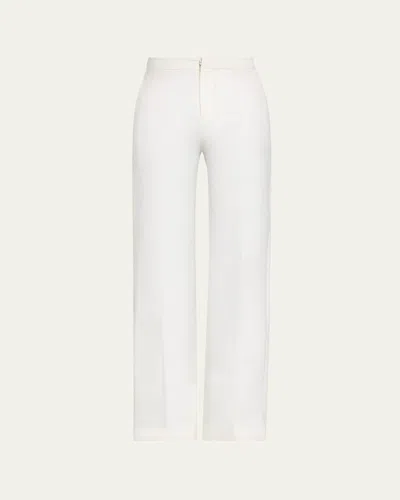 L'agence Livvy Straight-leg Trousers In White