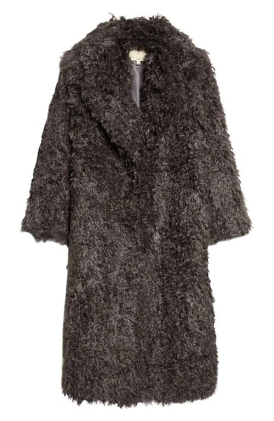 L'agence Lizbeth Faux Fur Longline Jacket In Brown