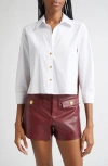 L'agence Logo Graphic Woven Shirt In White/multi  Voyage