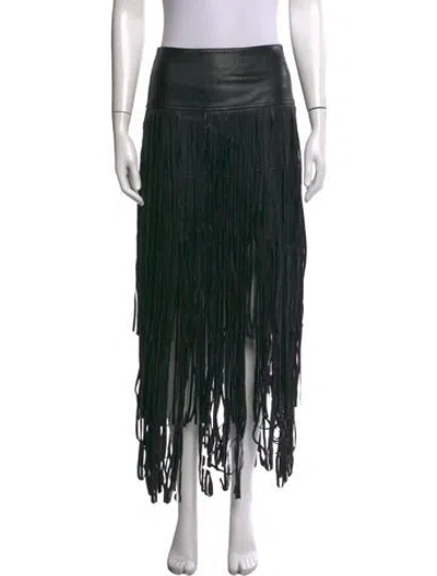 Pre-owned L'agence Long Skirt In Black/green