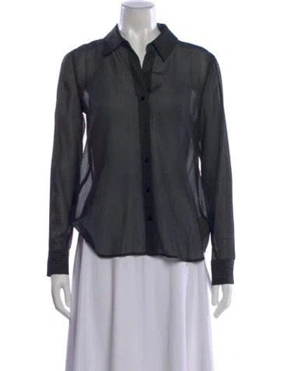 Pre-owned L'agence Long Sleeve Blouse In Black