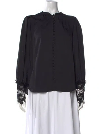 Pre-owned L'agence Long Sleeve Blouse In Black