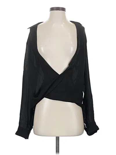 Pre-owned L'agence Long Sleeve Blouse In Black