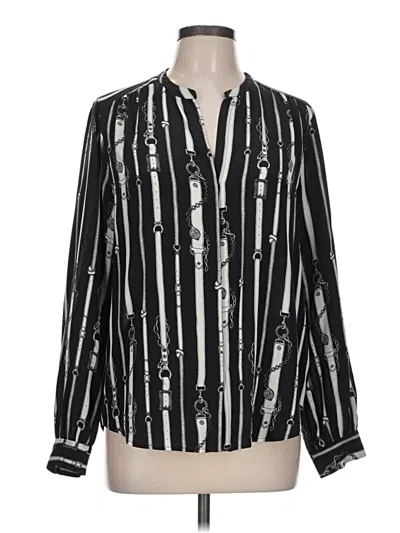 Pre-owned L'agence Long Sleeve Blouse In Black