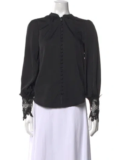 Pre-owned L'agence Long Sleeve Blouse In Black