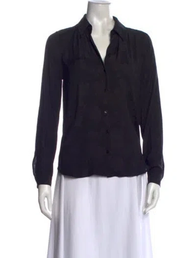 Pre-owned L'agence Long Sleeve Blouse In Blue