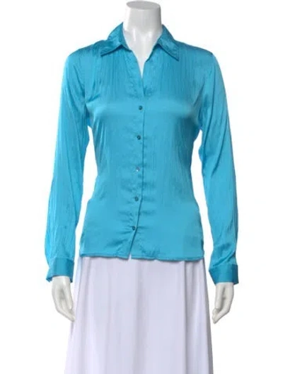 Pre-owned L'agence Long Sleeve Blouse In Blue