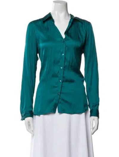 Pre-owned L'agence Long Sleeve Blouse In Blue