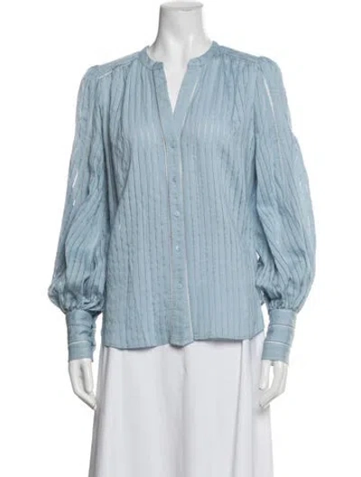Pre-owned L'agence Long Sleeve Blouse In Blue