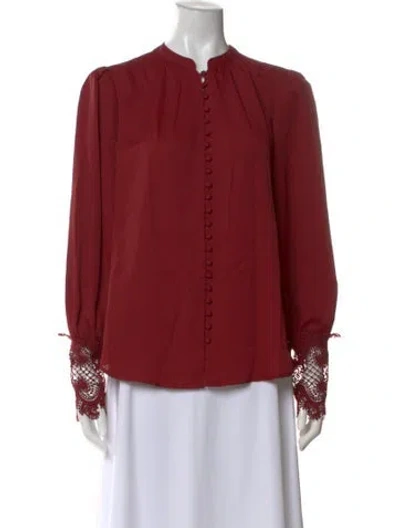 Pre-owned L'agence Long Sleeve Blouse In Burgundy