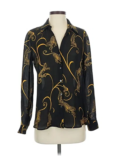 Pre-owned L'agence Long Sleeve Blouse In Gold