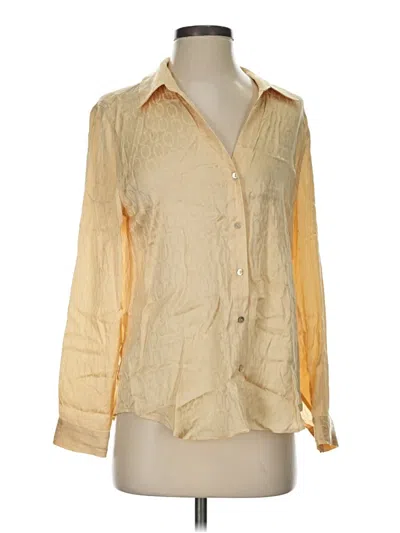 Pre-owned L'agence Long Sleeve Blouse In Gold