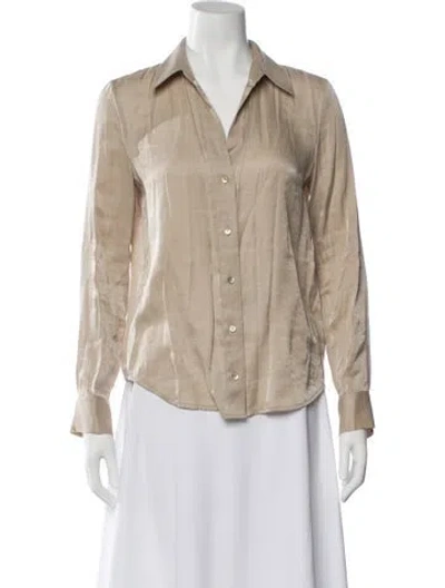 Pre-owned L'agence Long Sleeve Blouse In Neutral