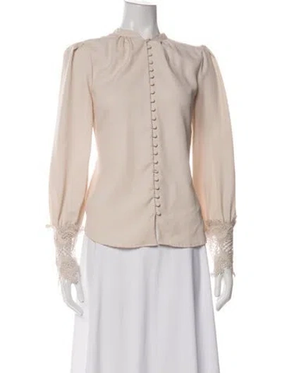 Pre-owned L'agence Long Sleeve Blouse In Neutrals
