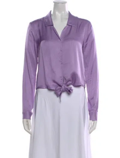 Pre-owned L'agence Long Sleeve Blouse In Purple