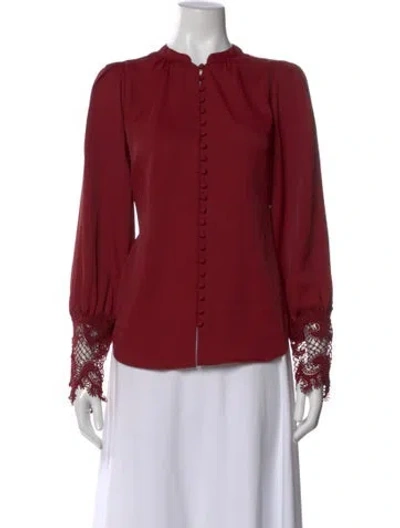 Pre-owned L'agence Long Sleeve Blouse In Red