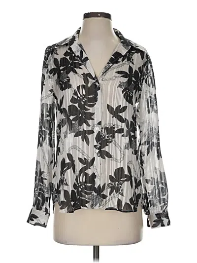 Pre-owned L'agence Long Sleeve Blouse In Silver