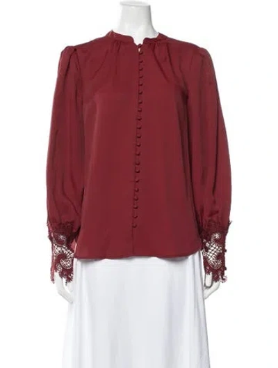 Pre-owned L'agence Long Sleeve Blouse W/ Tags In Red