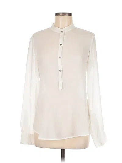 Pre-owned L'agence Long Sleeve Blouse In White