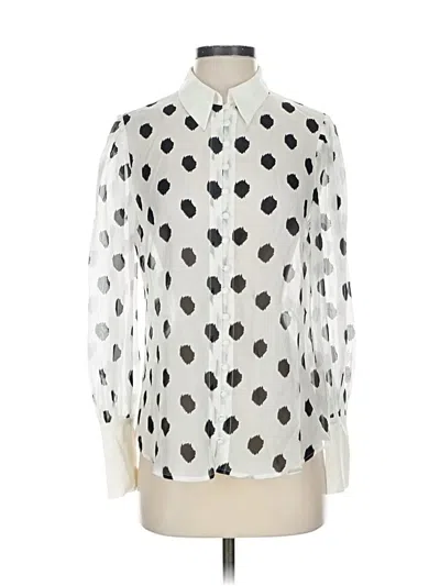 L'agence Long Sleeve Blouse In White