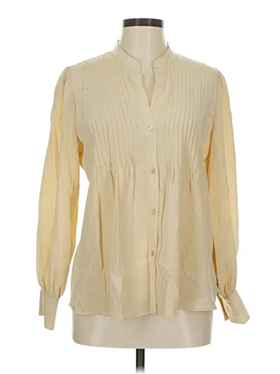 Pre-owned L'agence Long Sleeve Blouse In White