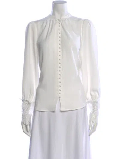 Pre-owned L'agence Long Sleeve Blouse In White