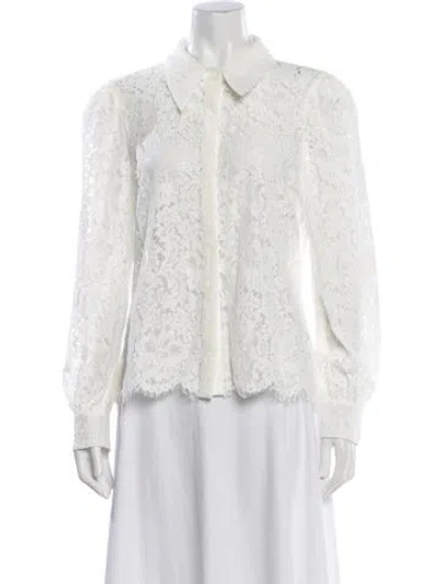Pre-owned L'agence Long Sleeve Blouse In White